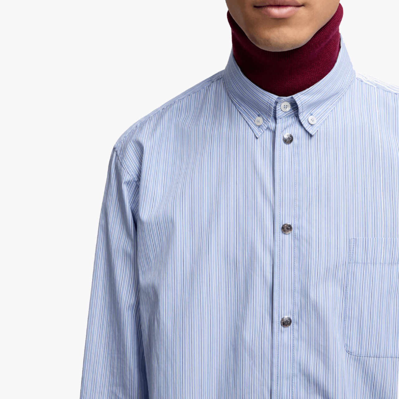 Chemise Moncler Oxford rayée bleu clair