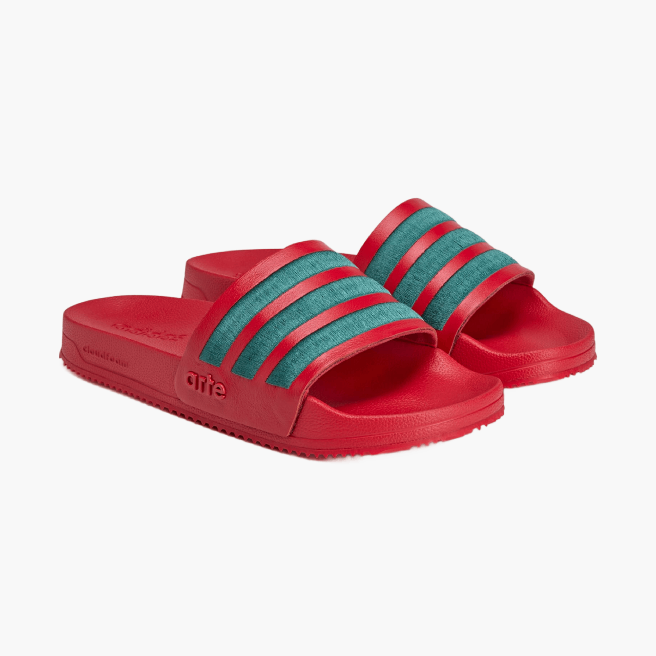Claquette Adidas x Arte Adilette Rouge/Vert