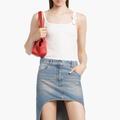Ribbed asymmetrical buckle tank top