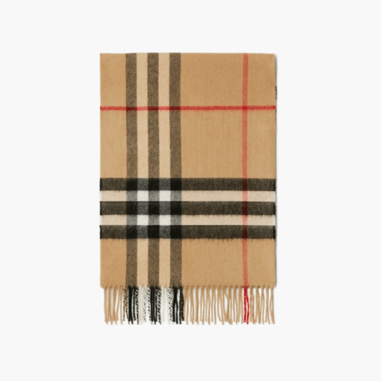 Burberry Check Cashmere Beige Scarf