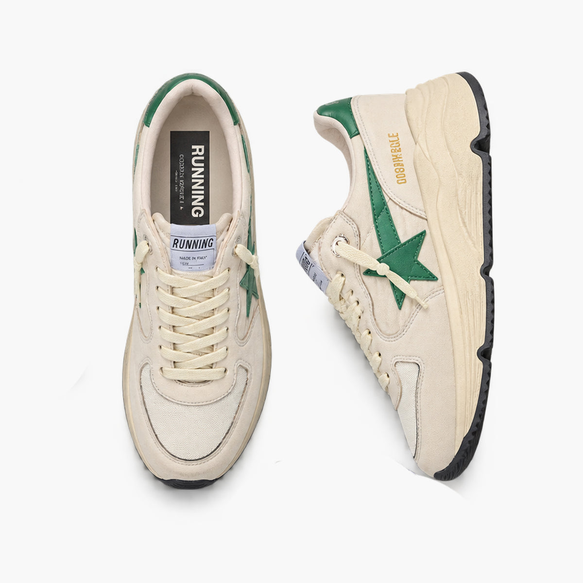 sneakers Running Sole Crème et Vert
