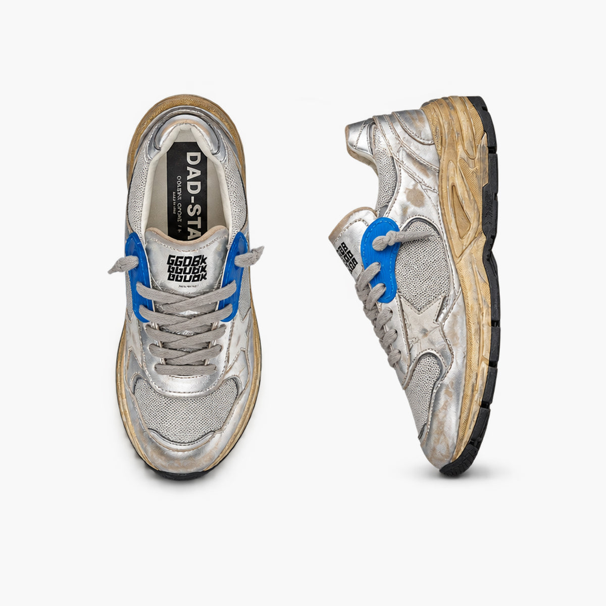 sneakers Dad Star Argent Laminé