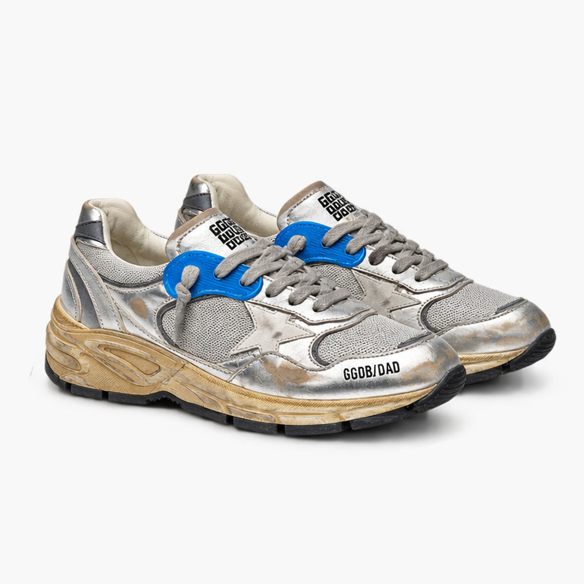 sneakers Dad Star Argent Laminé