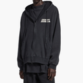 “Masking Tape” oversized zipped hoodie