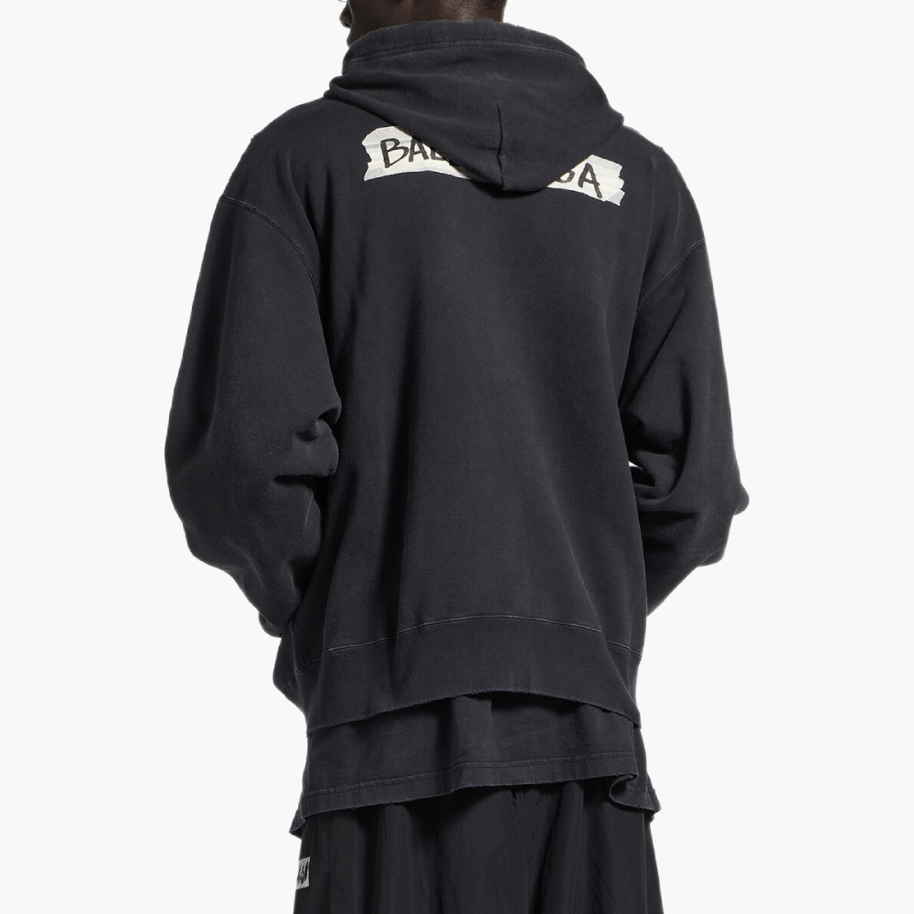 Hoodie zippé oversize “Masking Tape”