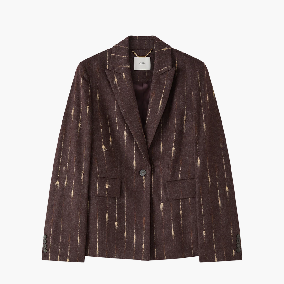 Veste Pietro Laine Rayée Mahogany