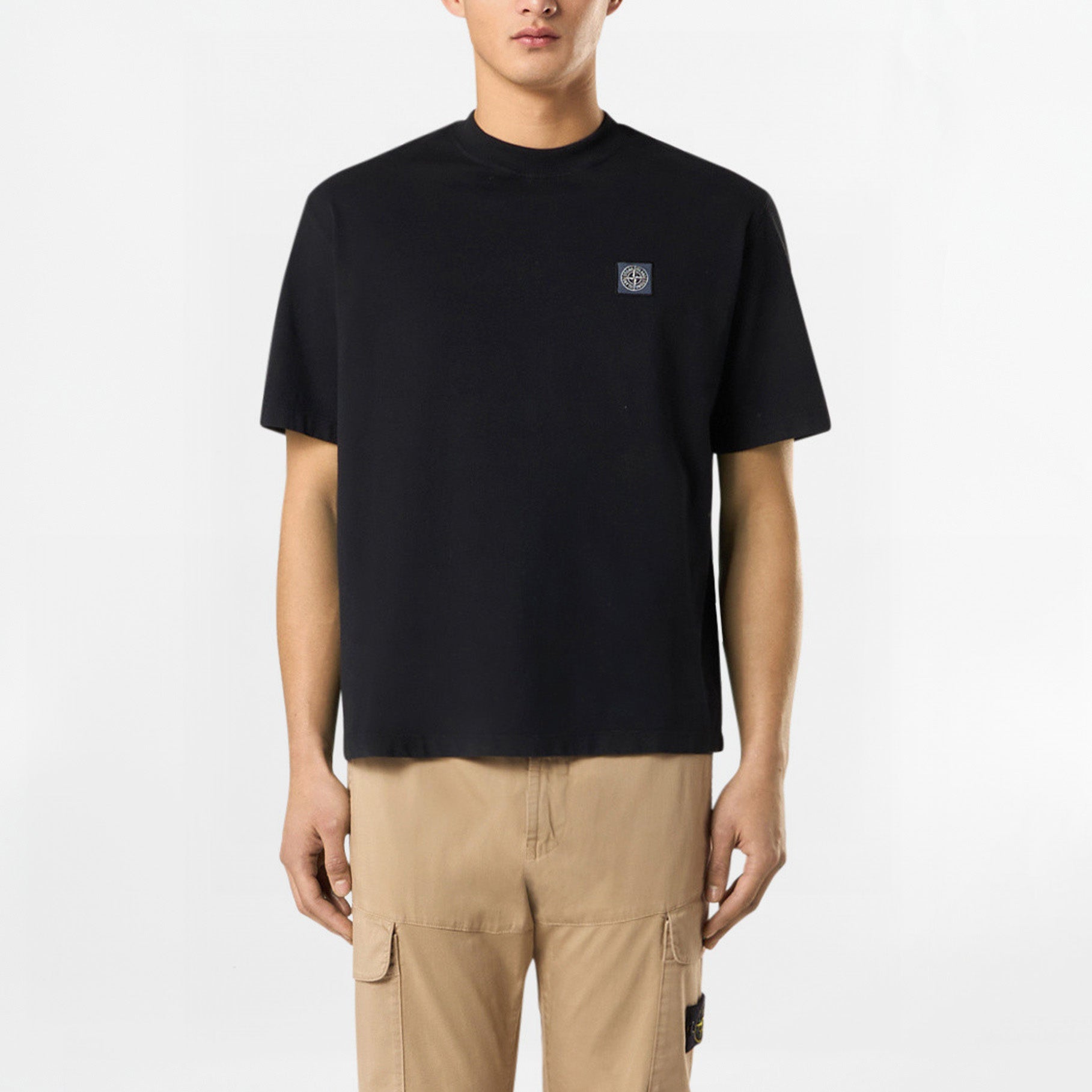 T-shirt Stone Island Combed Organic Cotton Jersey 2100034 Noir