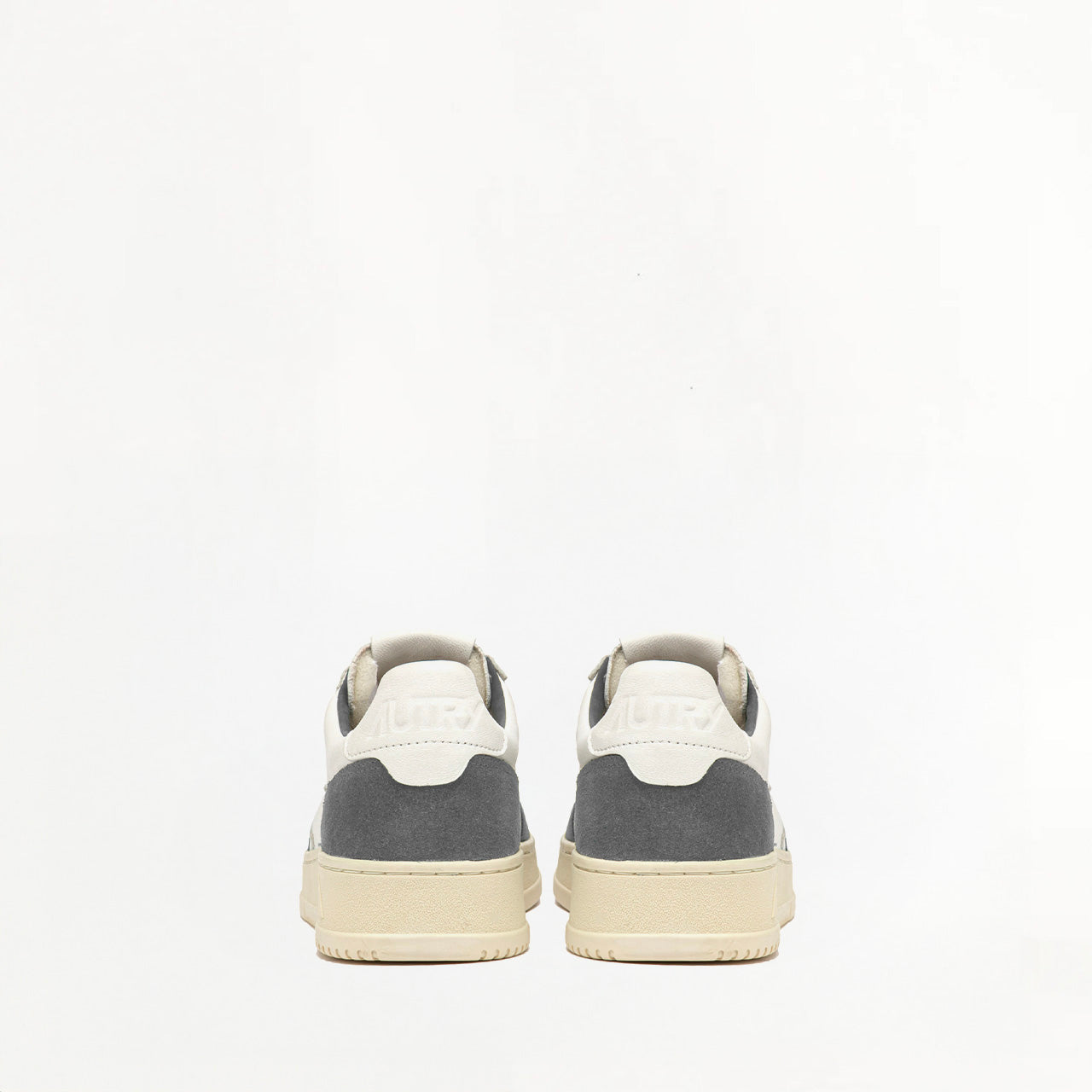 Sneakers Autry Medalist Low en Cuir et Daim Blanc et Gris
