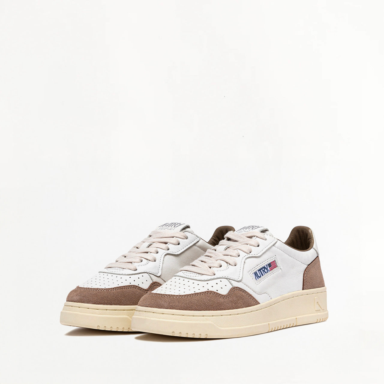 Sneakers Autry Medalist Low en Cuir et Daim Marron