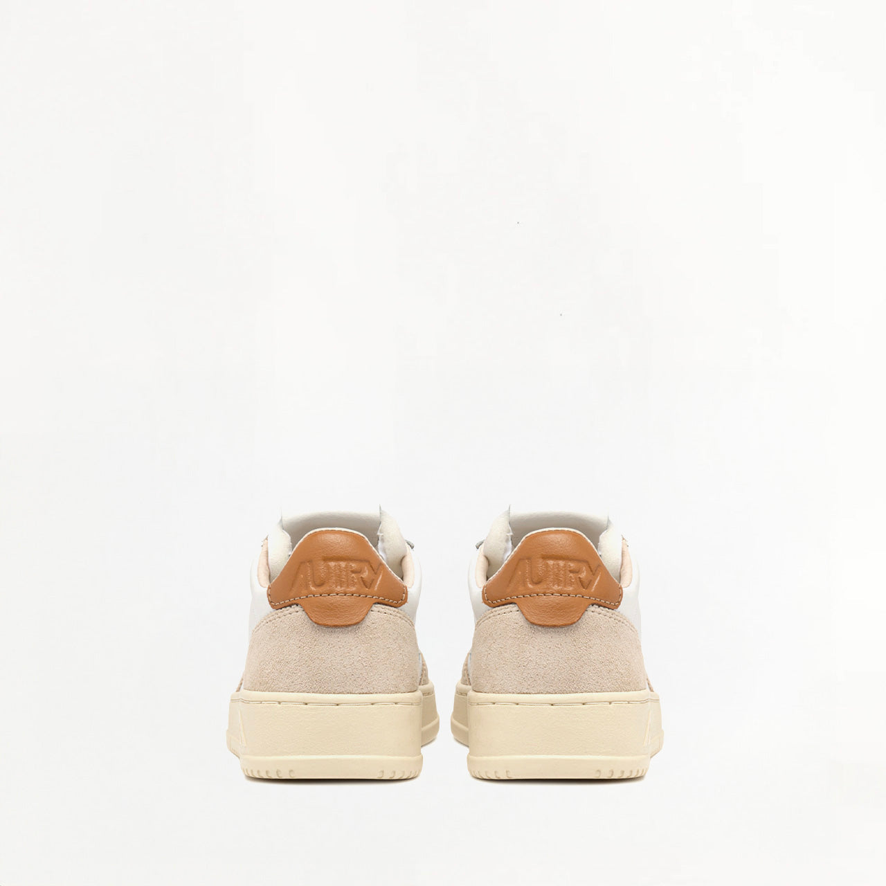 Sneakers Autry Medalist Low en Cuir et Daim Blanc et Orange