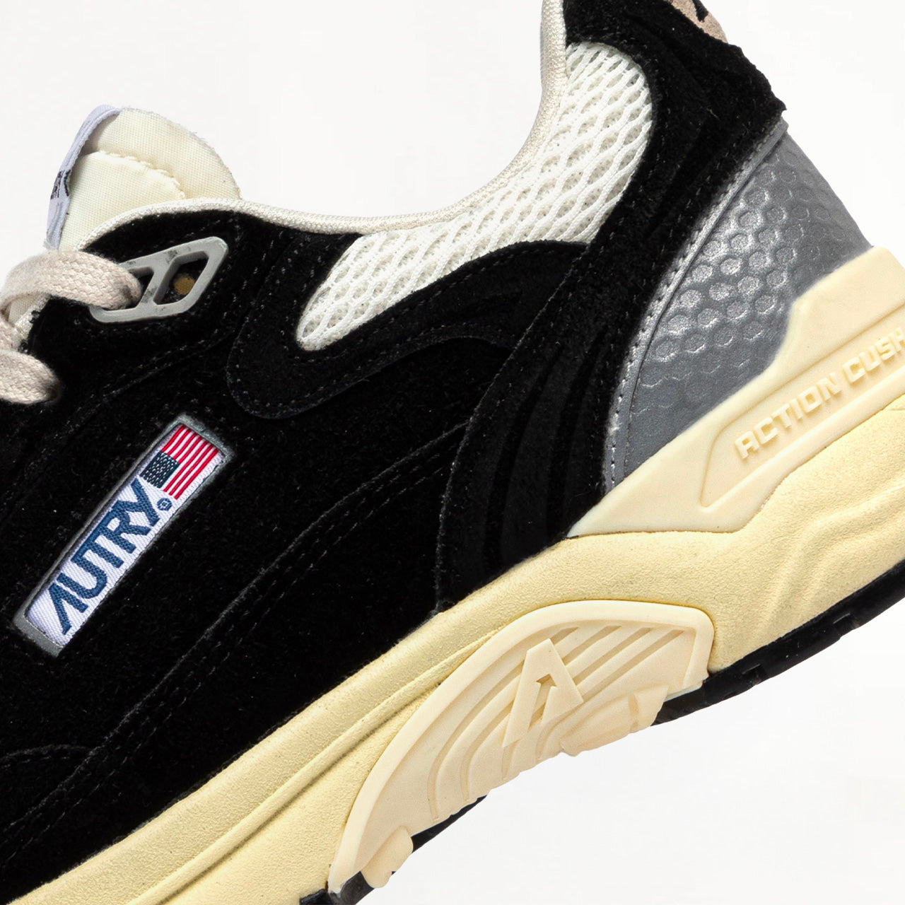 Sneakers Autry Hyperway en Mesh et Daim Noir et Argent