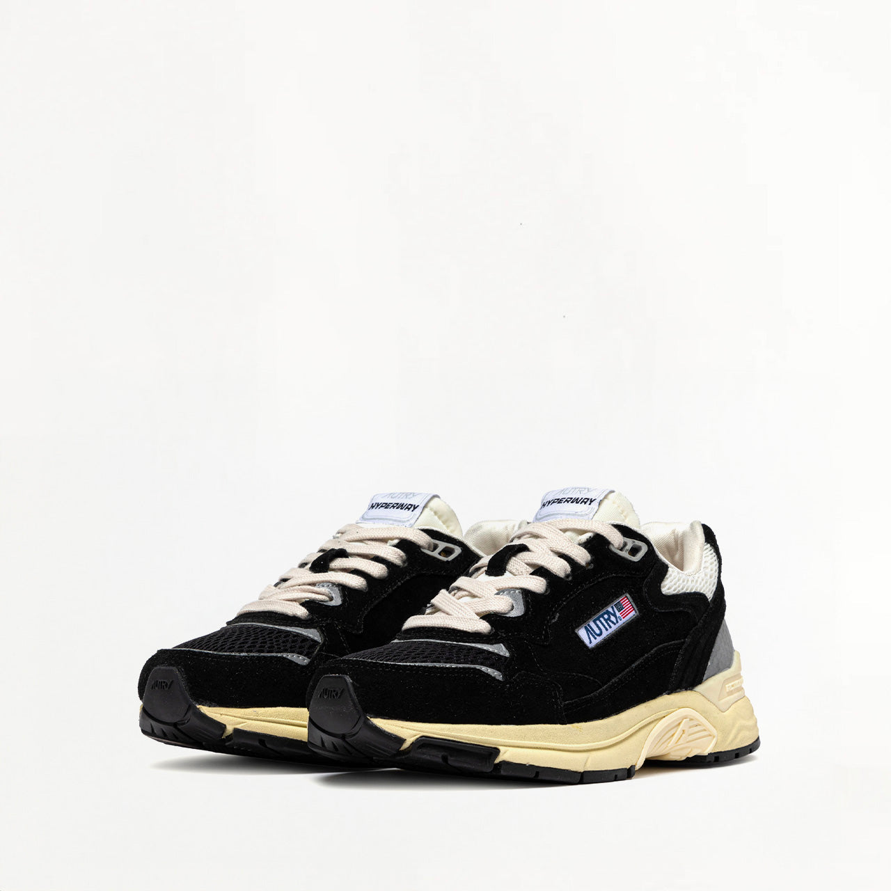 Sneakers Autry Hyperway en Mesh et Daim Noir et Argent