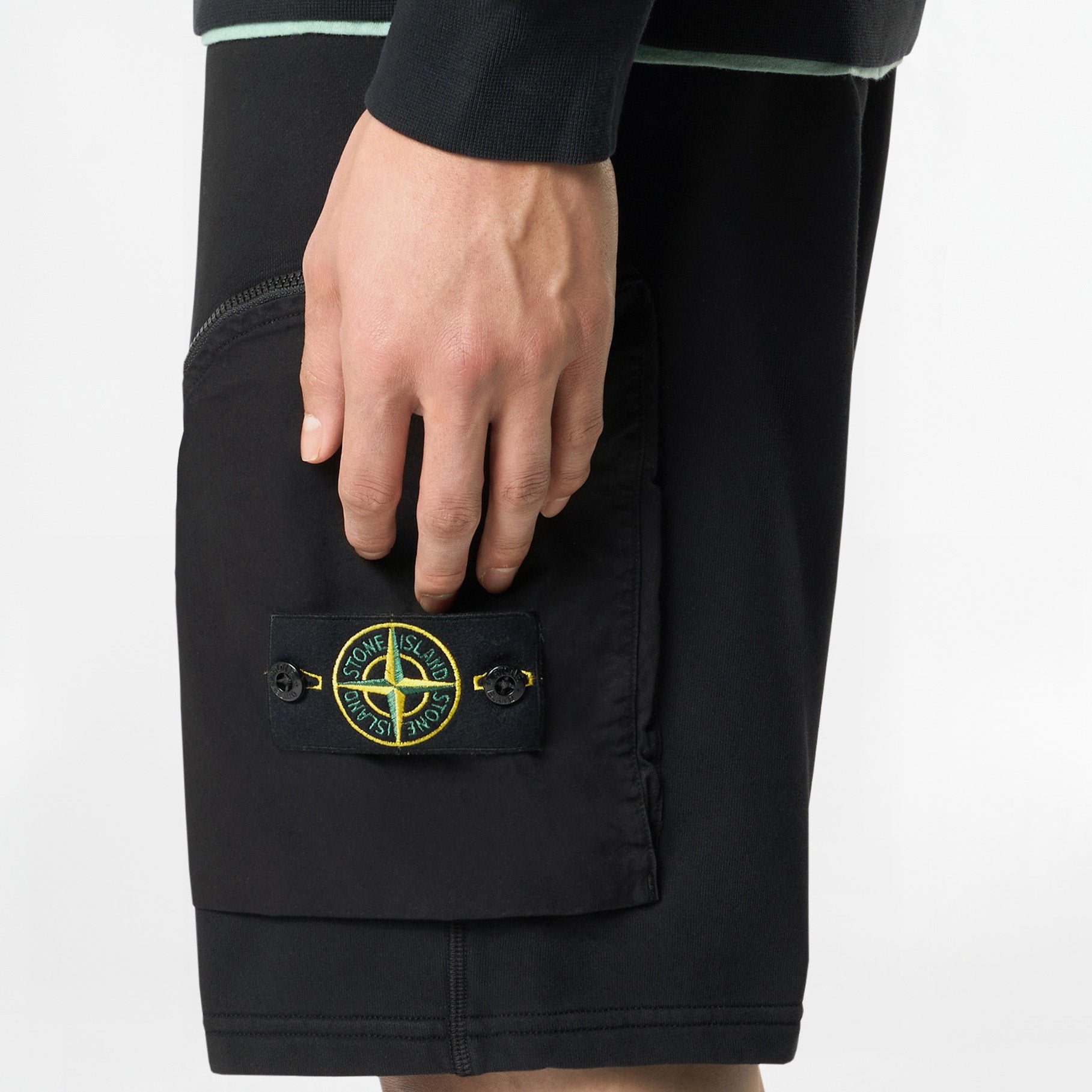 Short Cargo Stone Island Cotton Fleece Technical 6200002 Noir