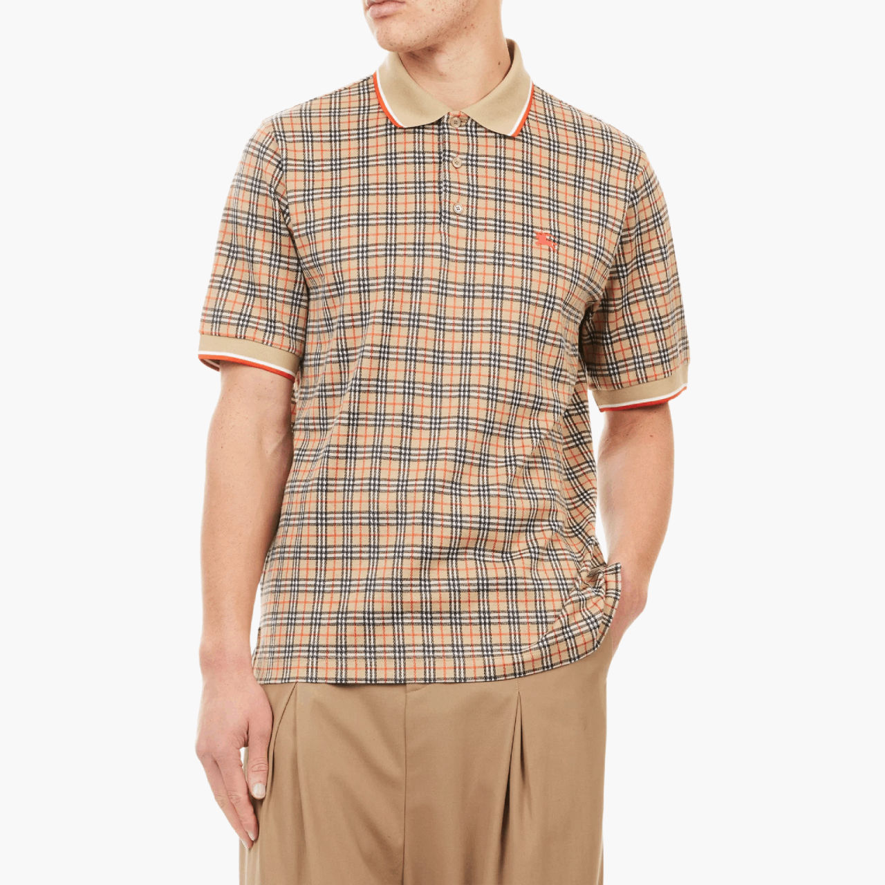 Polo maille jacquard Check