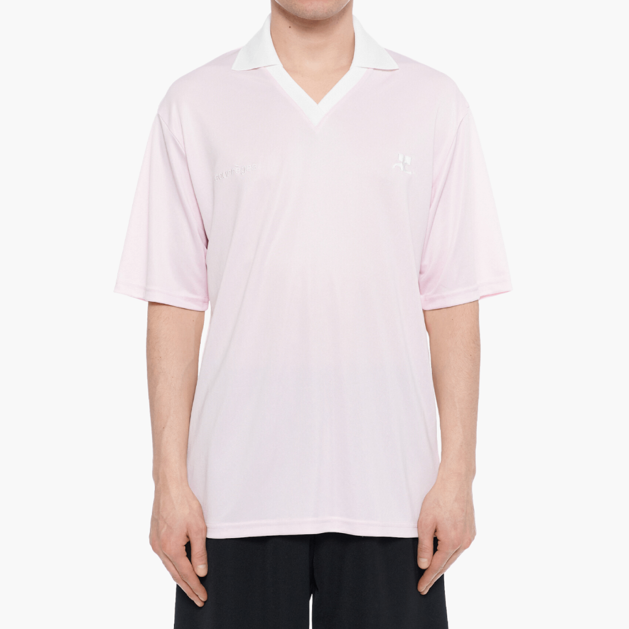 Oversized sports polo shirt with embroidered logo