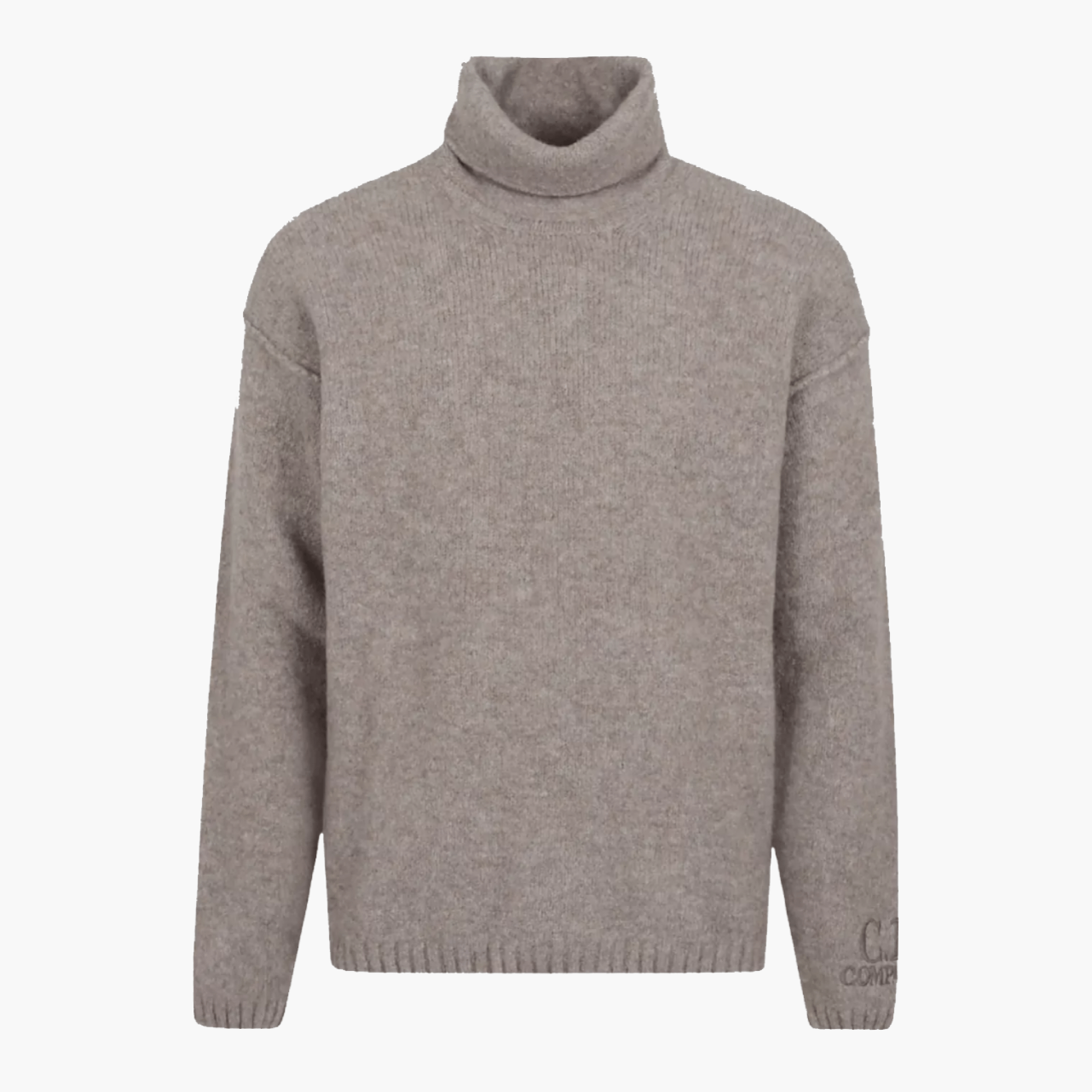 Pull C.P. Company col roulé gris laine merinos