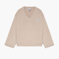 Ganni V Wool Sweater Beige Sand