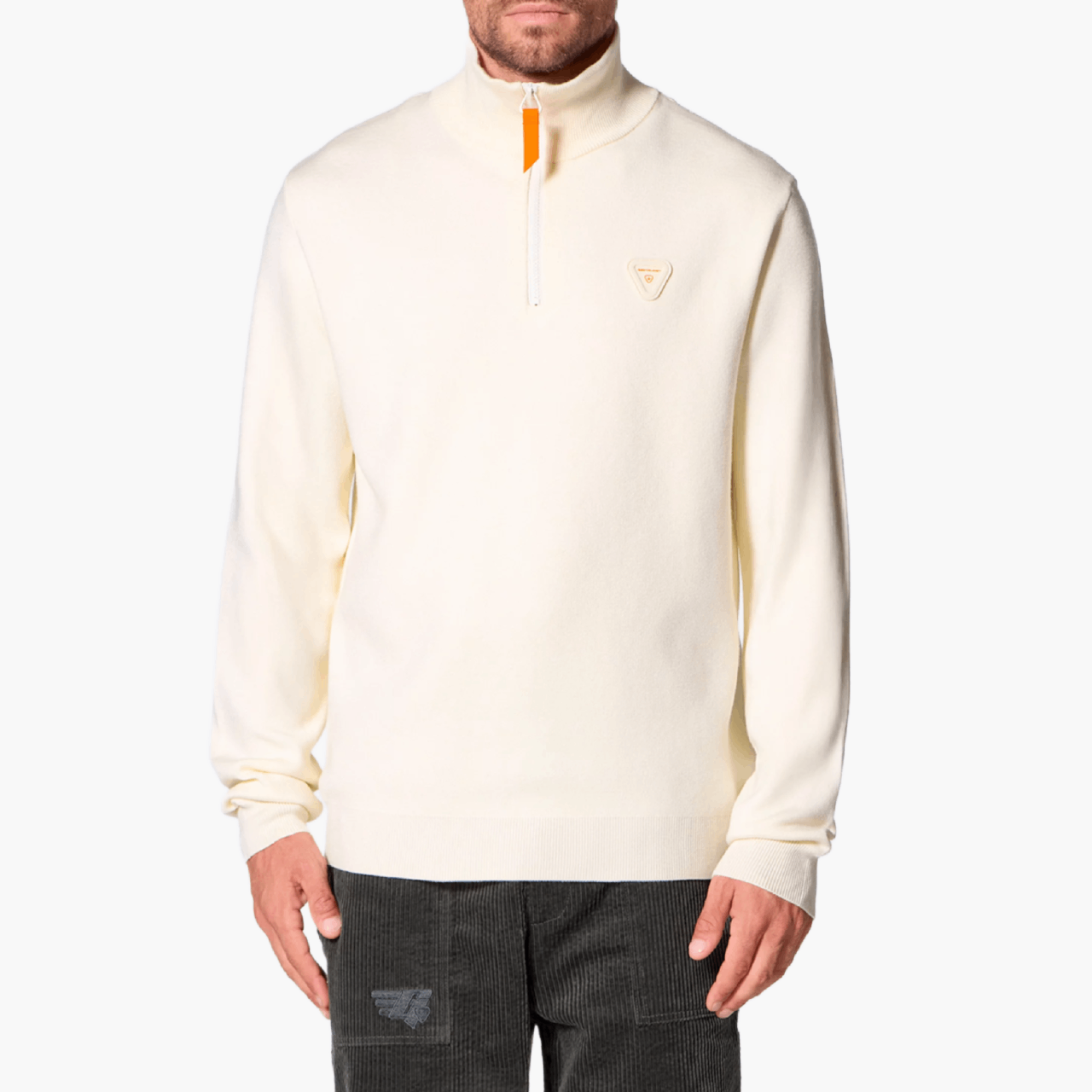 Pull col rond Lewis Patch unisexe — Crème