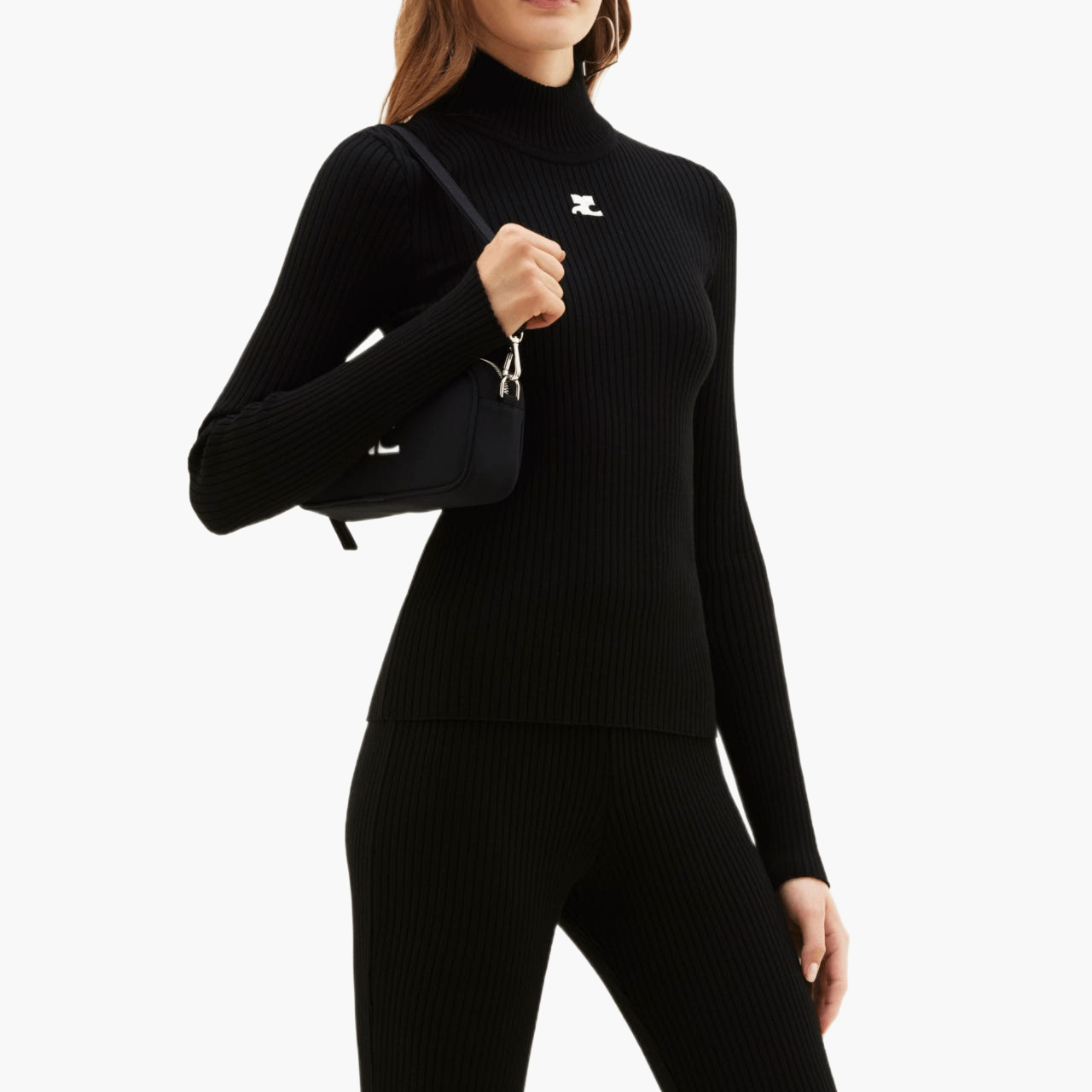 AC logo ribbed turtleneck reissue sweater — Black