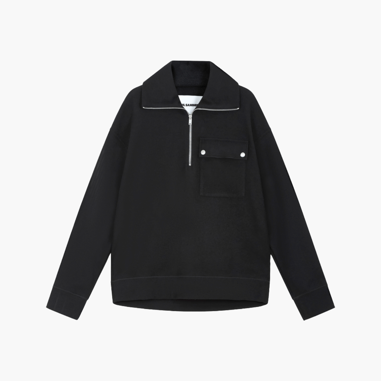 Jil Sander Black Half-Zip Sweater