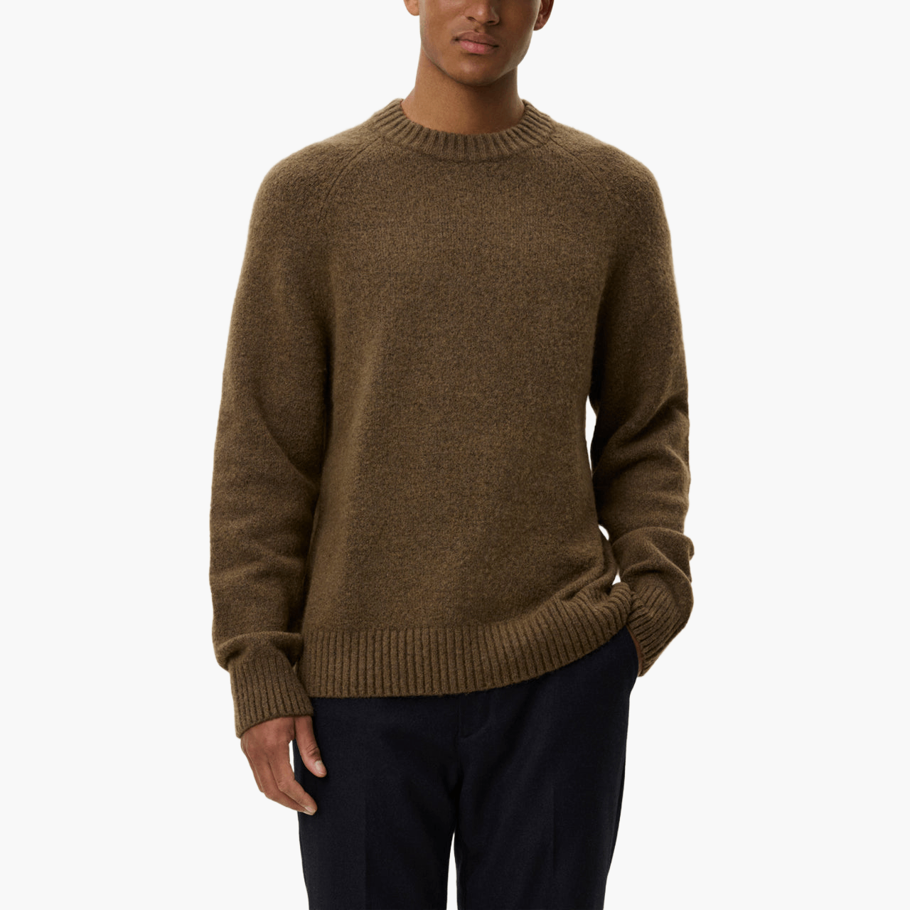 Pull col rond laine-alpaga Teak Brown