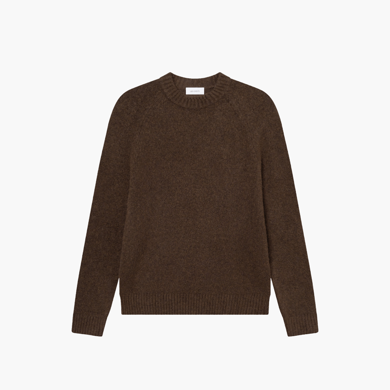 Pull col rond laine–alpaga Slate Brown