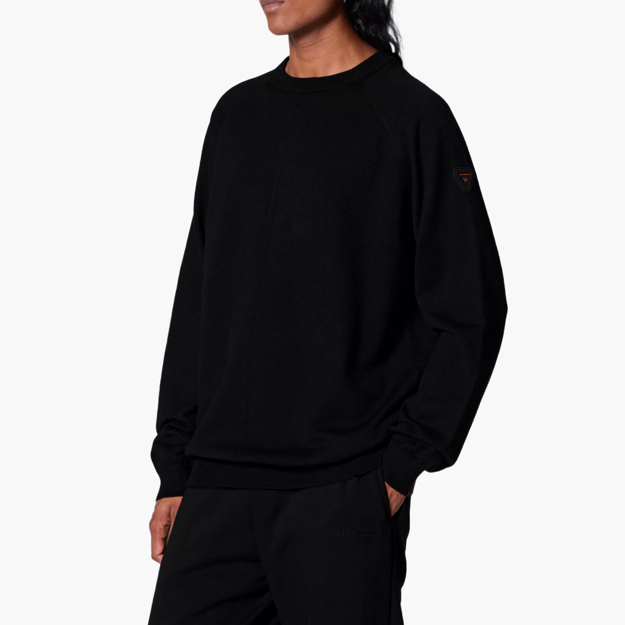 Pull col rond maille oversize — Noir