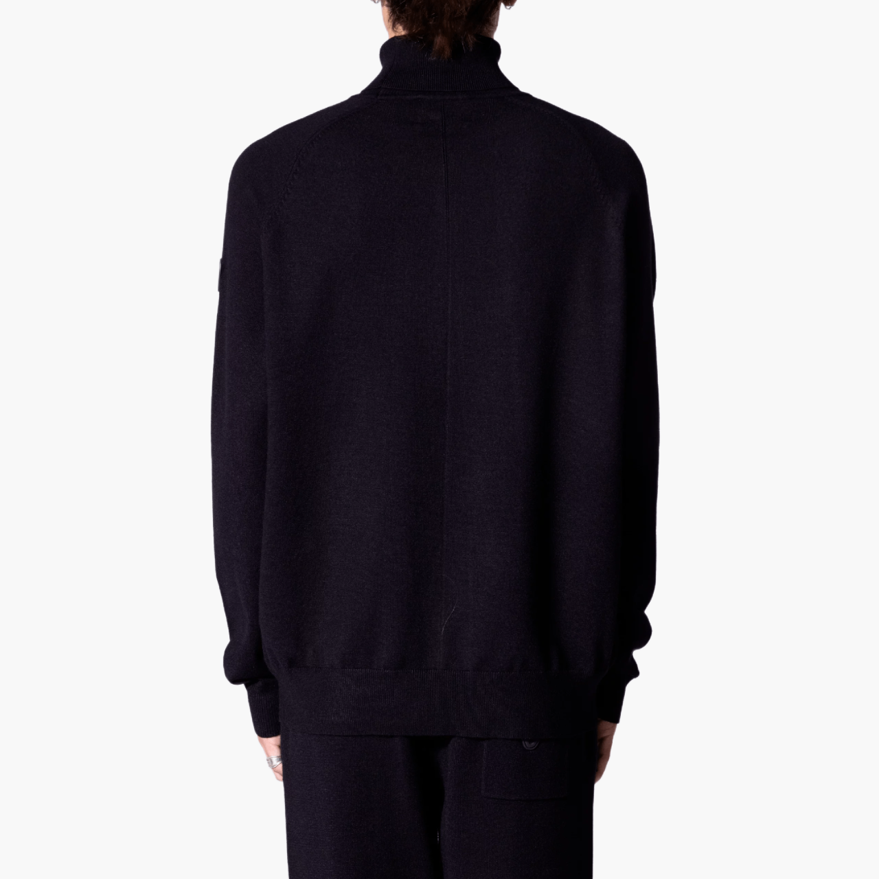 Pull col roulé maille raglan — Noir