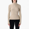 AC logo ribbed turtleneck reissue sweater — Cappuccino