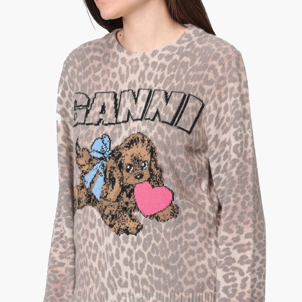 Pull laine motif chiot