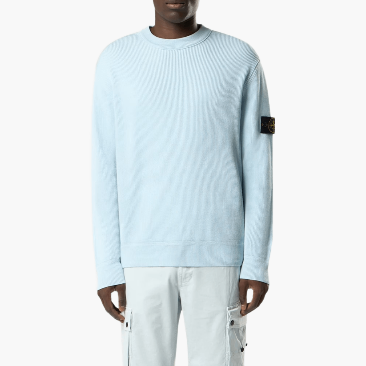 Pull ras-du-cou “Ribbed Soft Cotton” — Bleu ciel