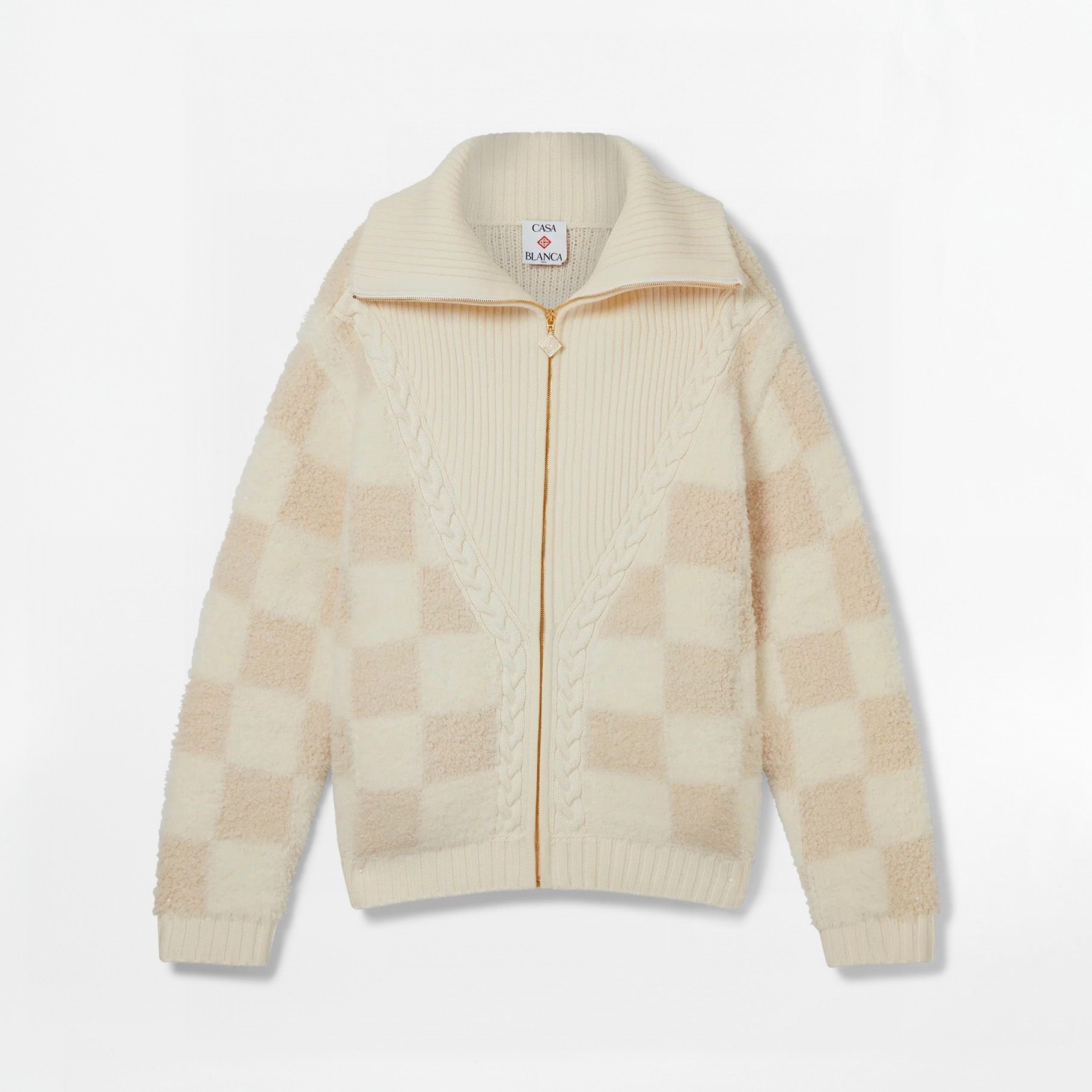 Gilet en maille Casablanca Merino Fleece Jacket Blanc