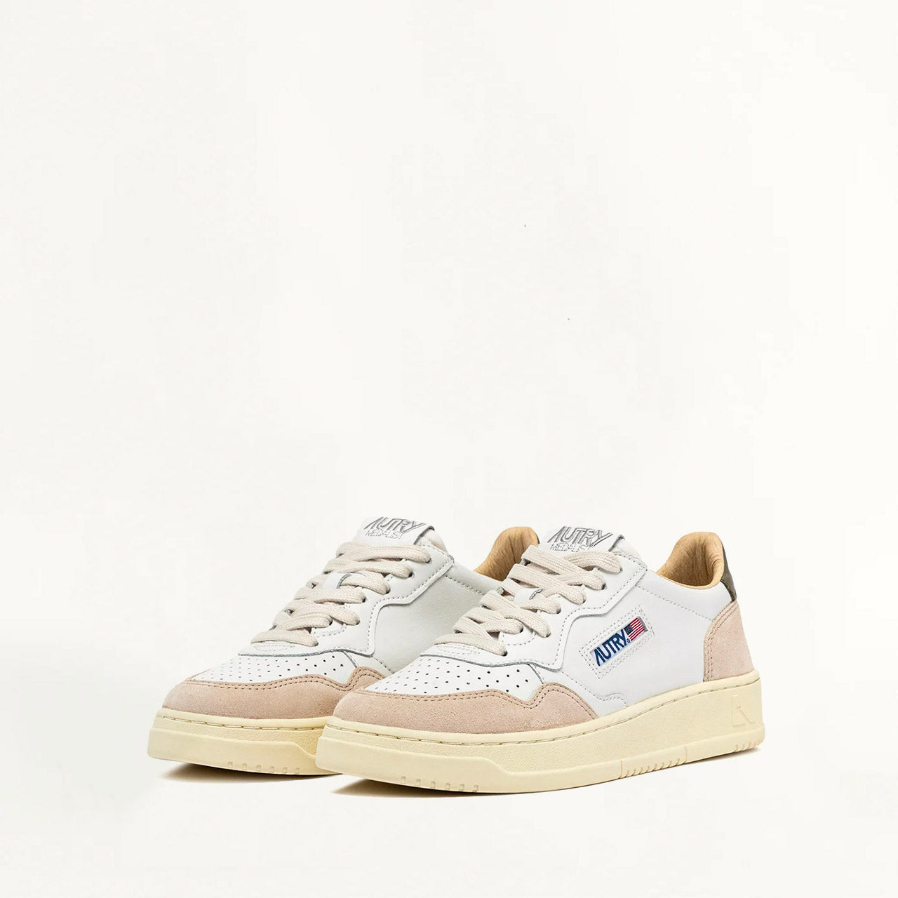 Sneakers Autry Medalist Suede Beige et Verte LS77