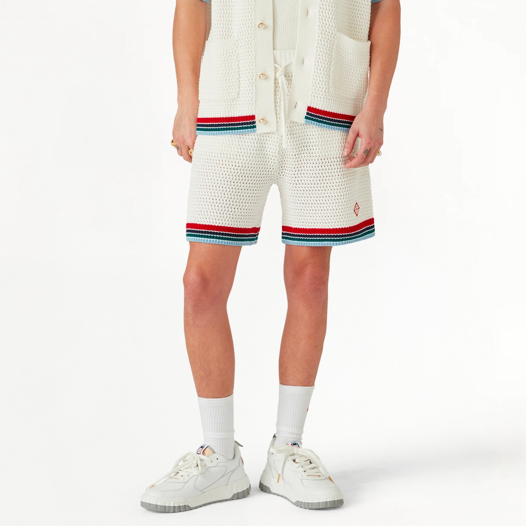 Short Casablanca Crochet Sporty Blanc