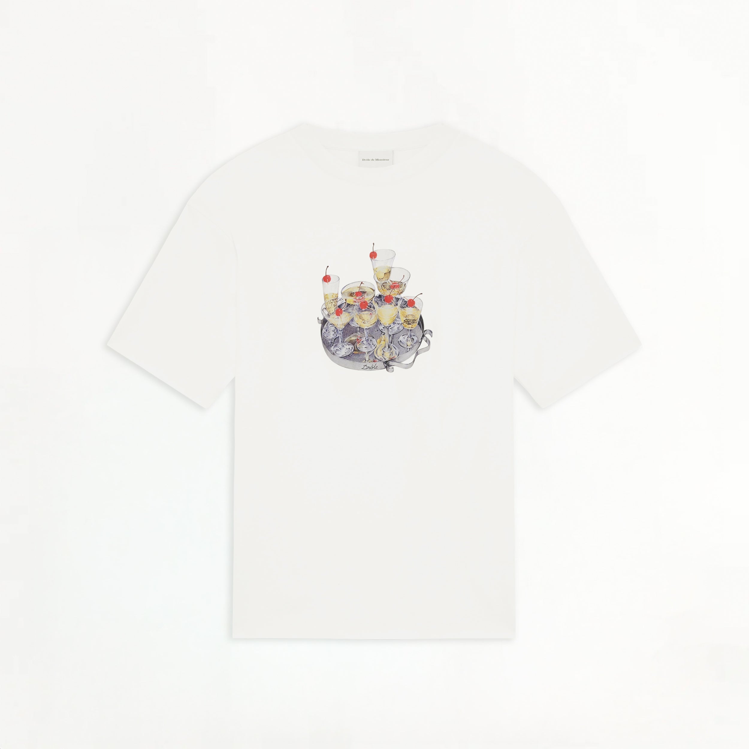 T-shirt Drôle de Monsieur Cocktails Blanc