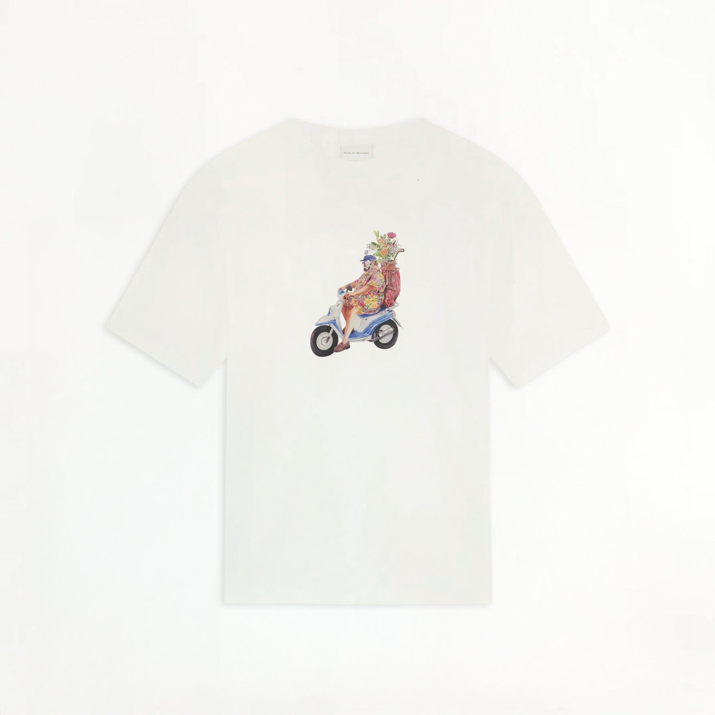 T-shirt Drôle de Monsieur Scooter Blanc