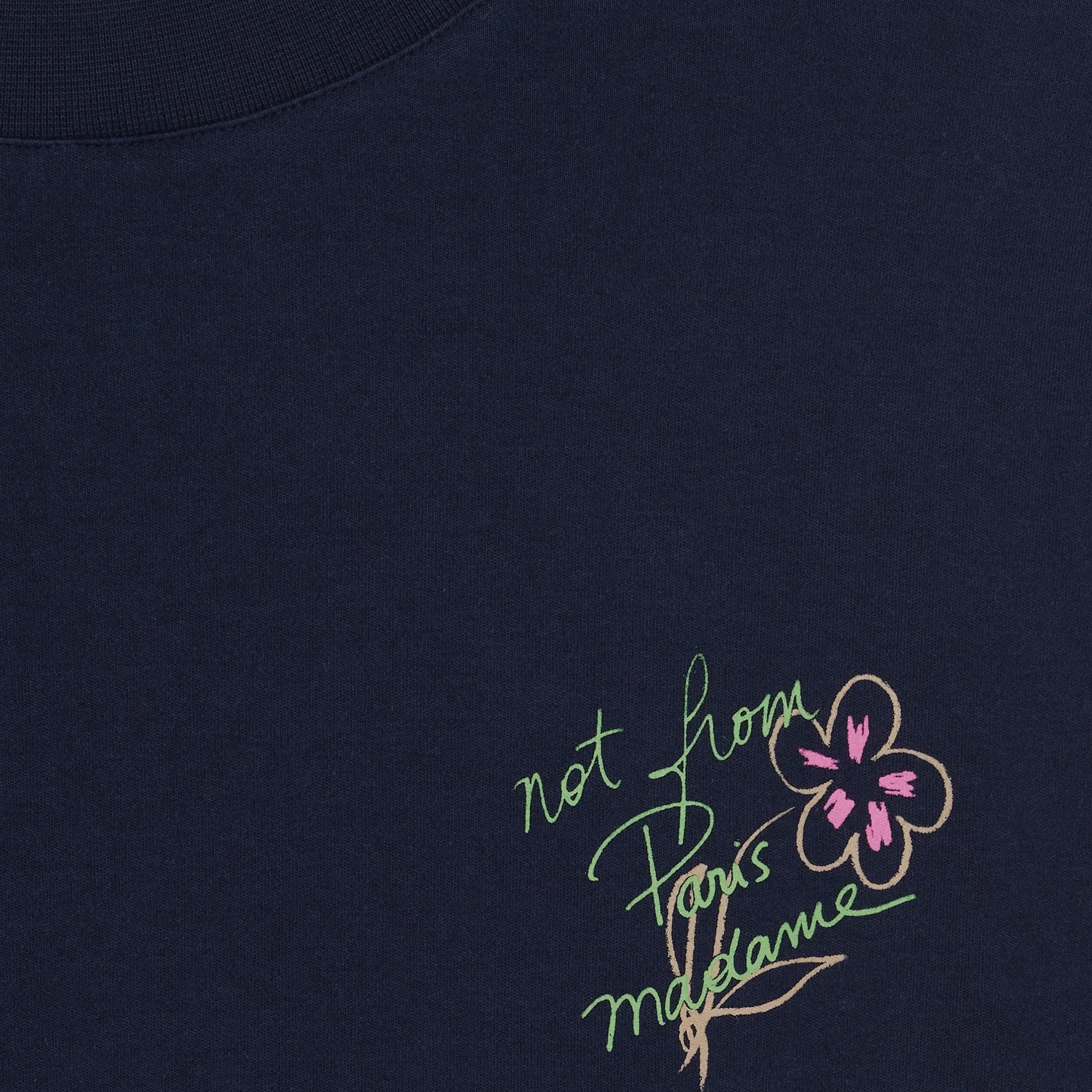 T-shirt Drôle de Monsieur Not From Paris Madame Navy Esquisse