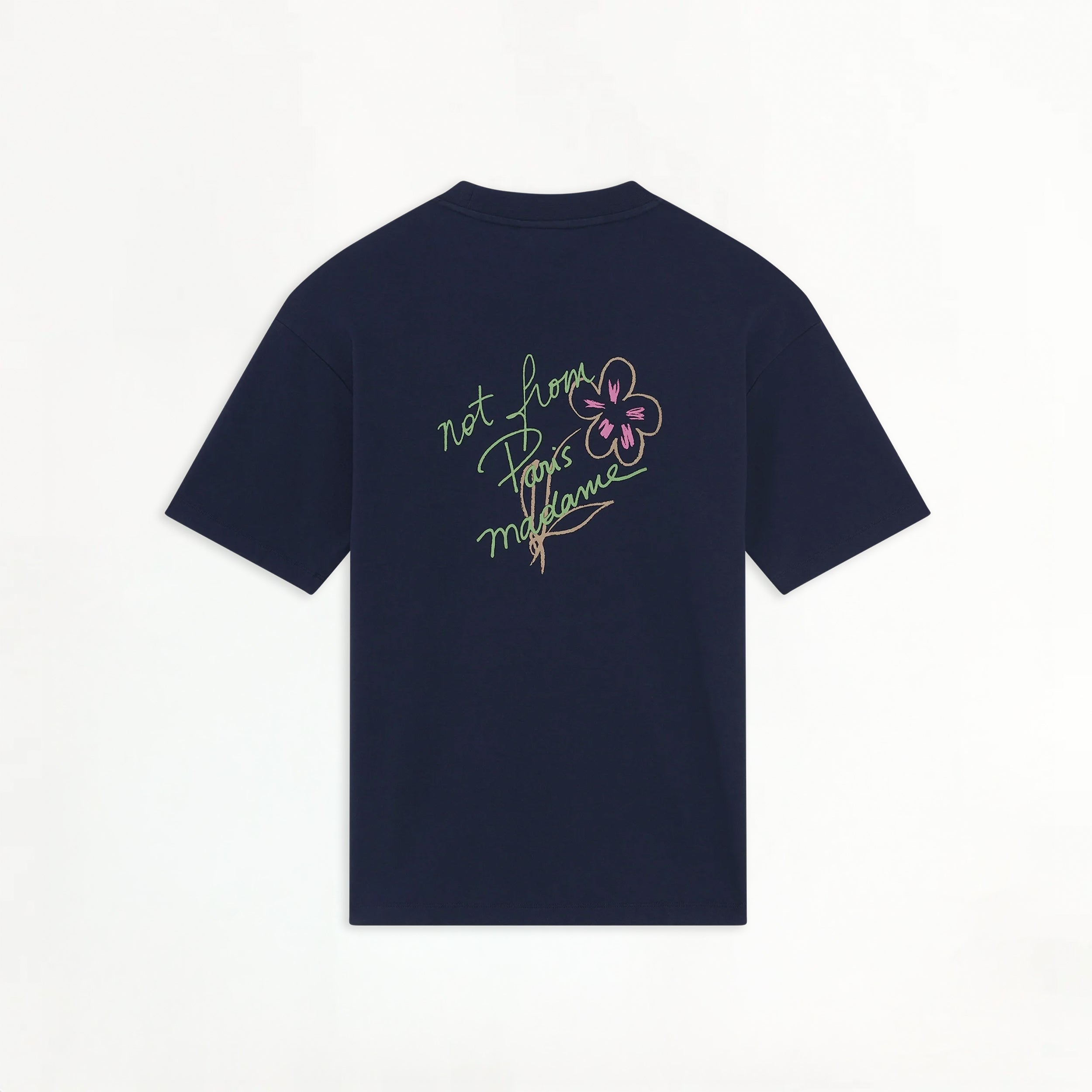 T-shirt Drôle de Monsieur Not From Paris Madame Navy Esquisse