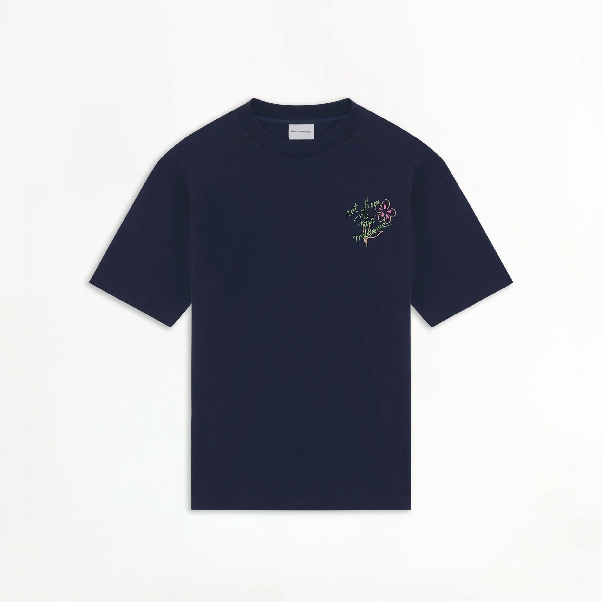 T-shirt Drôle de Monsieur Not From Paris Madame Navy Esquisse