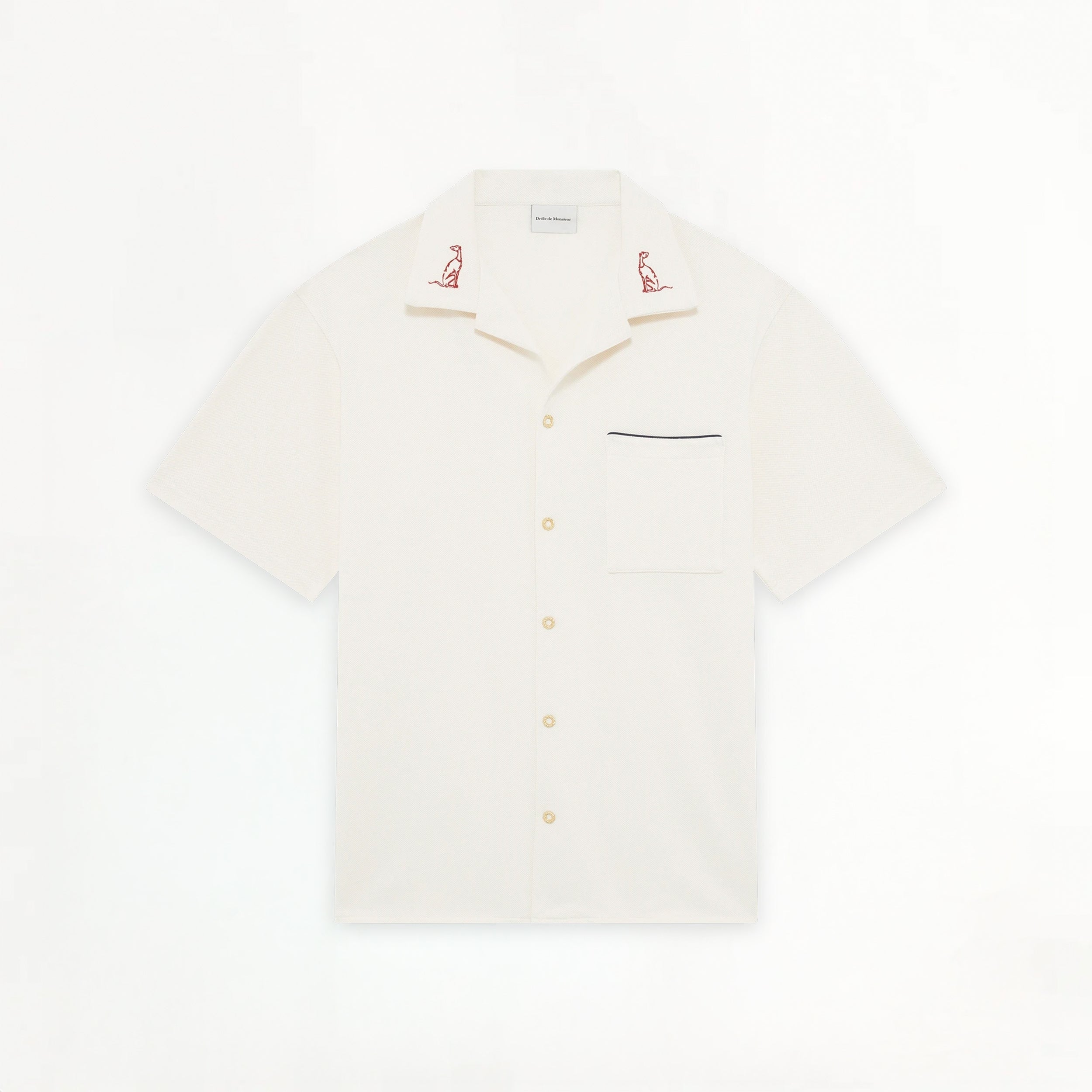 Chemise Drôle de Monsieur Piquée Blanc Cassé