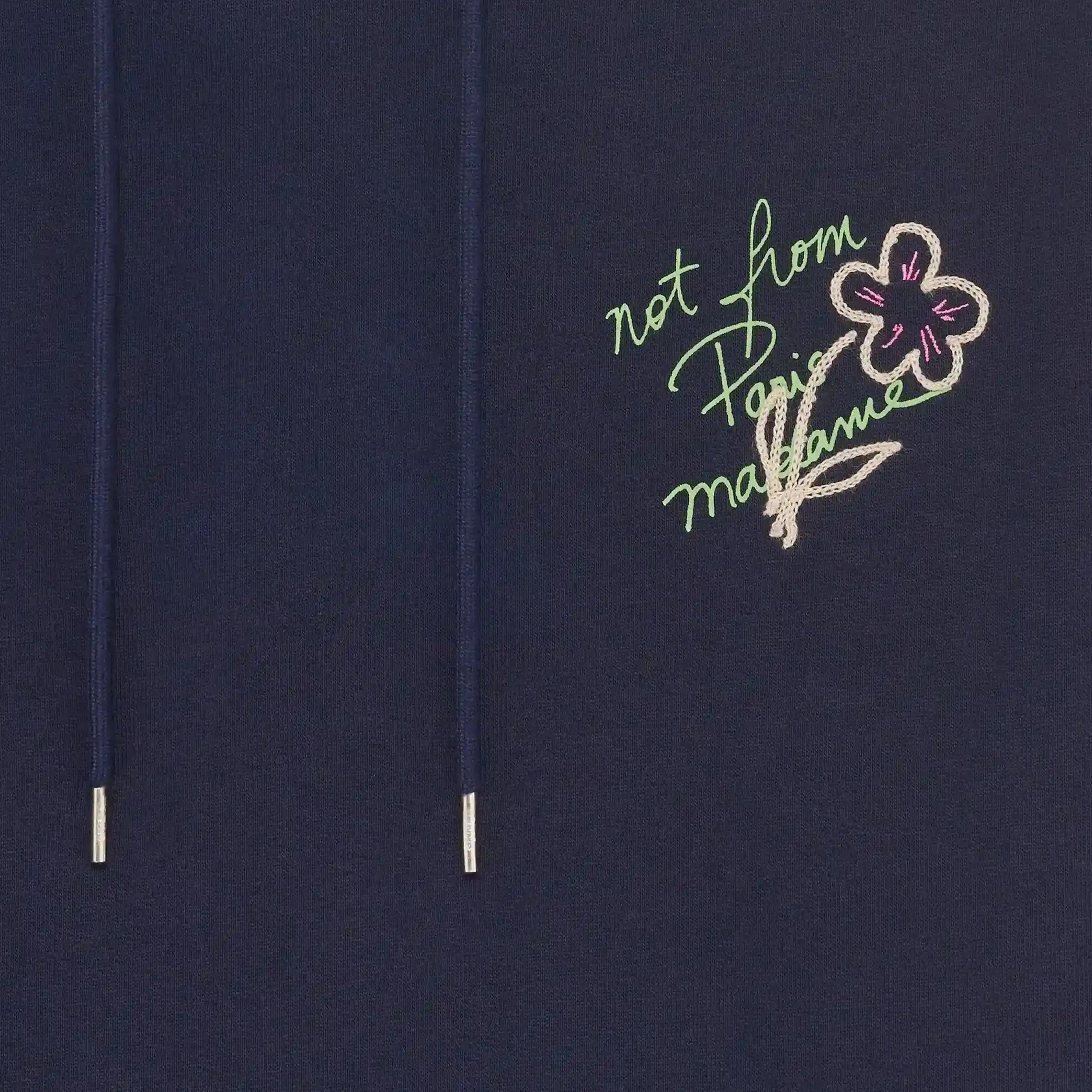 Hoodie Drôle de Monsieur Slogan Esquisse Navy