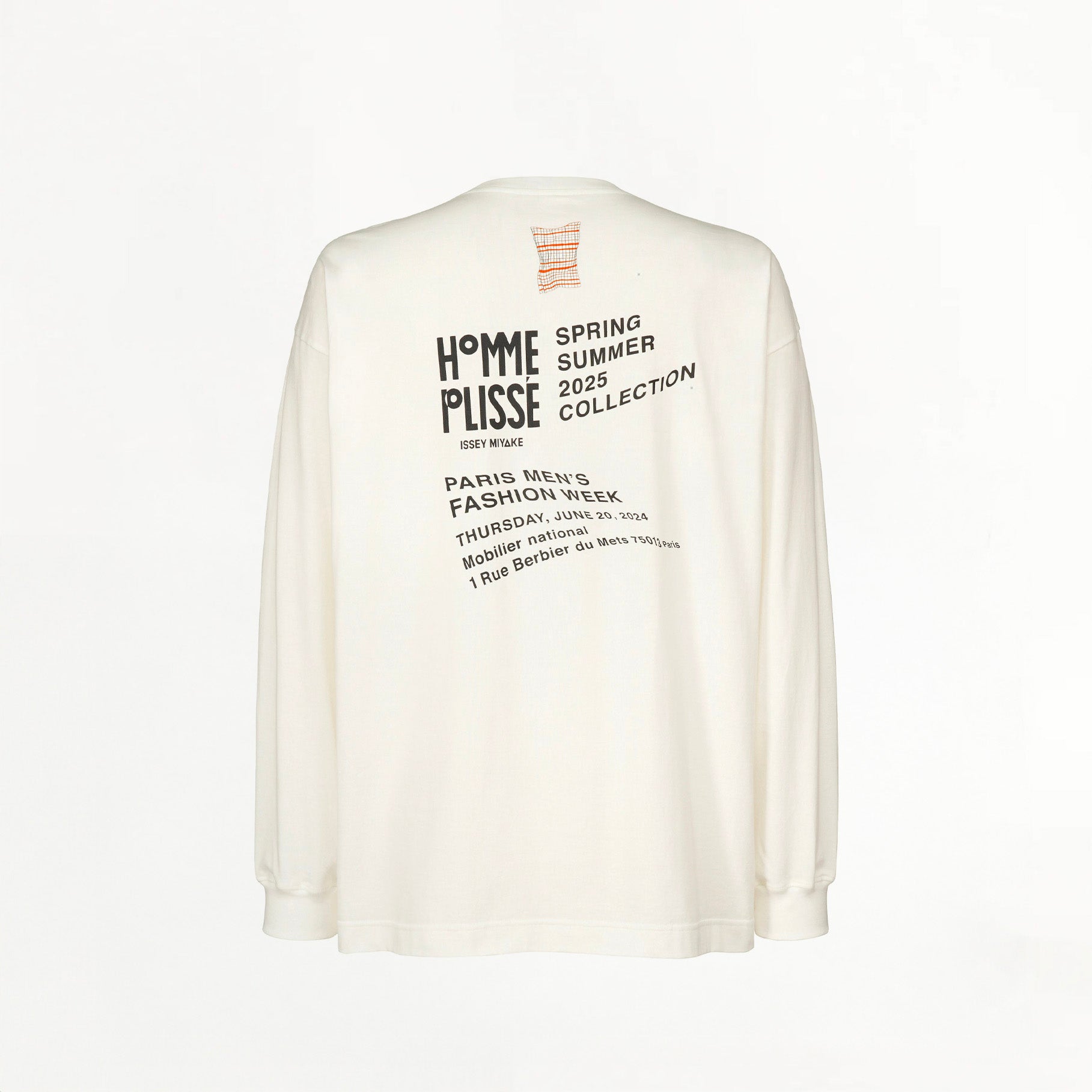 T-shirt Manches Longues Homme Plissé Issey Miyake Invitation Blanc