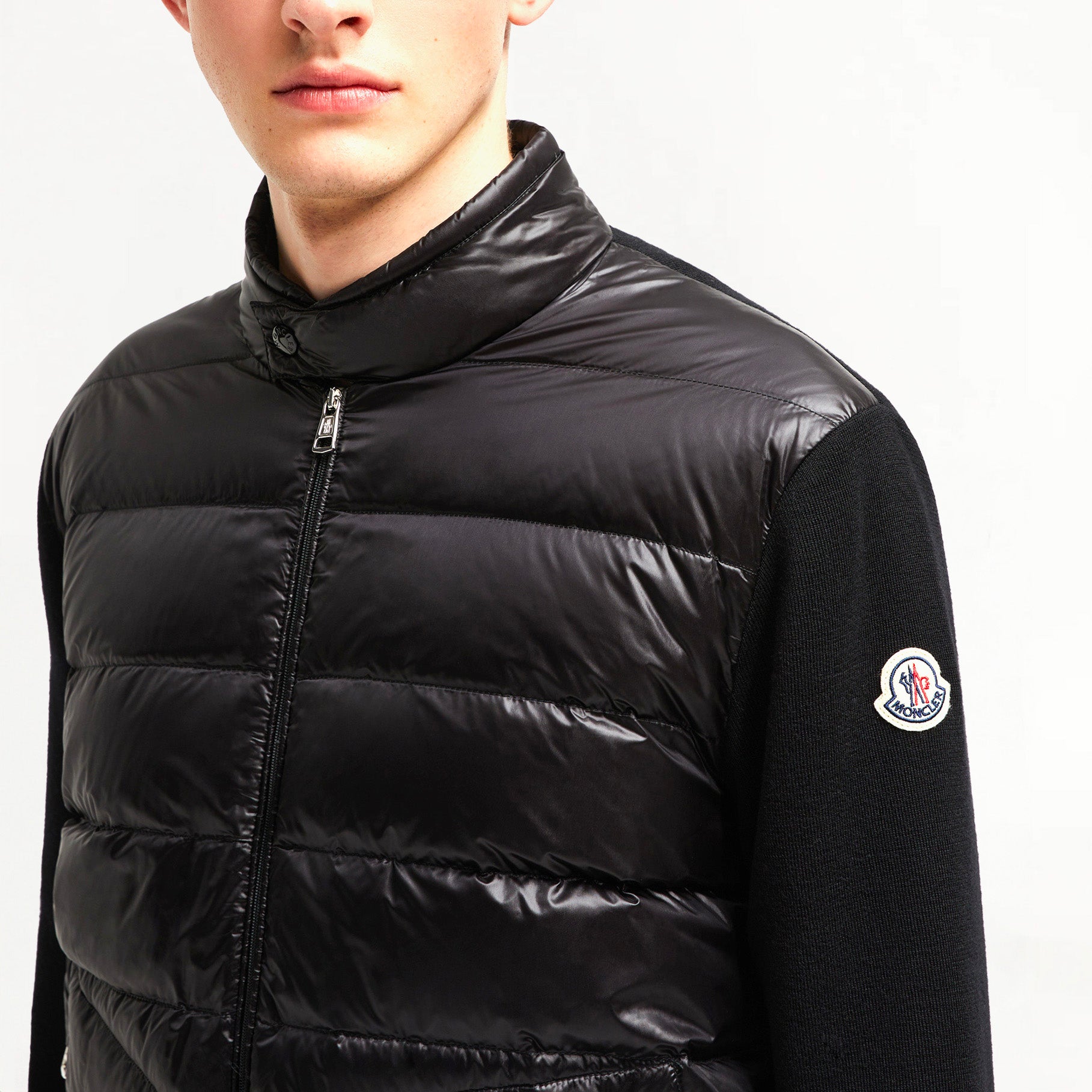 Cardigan Moncler Bi-Matière Matelassé Noir