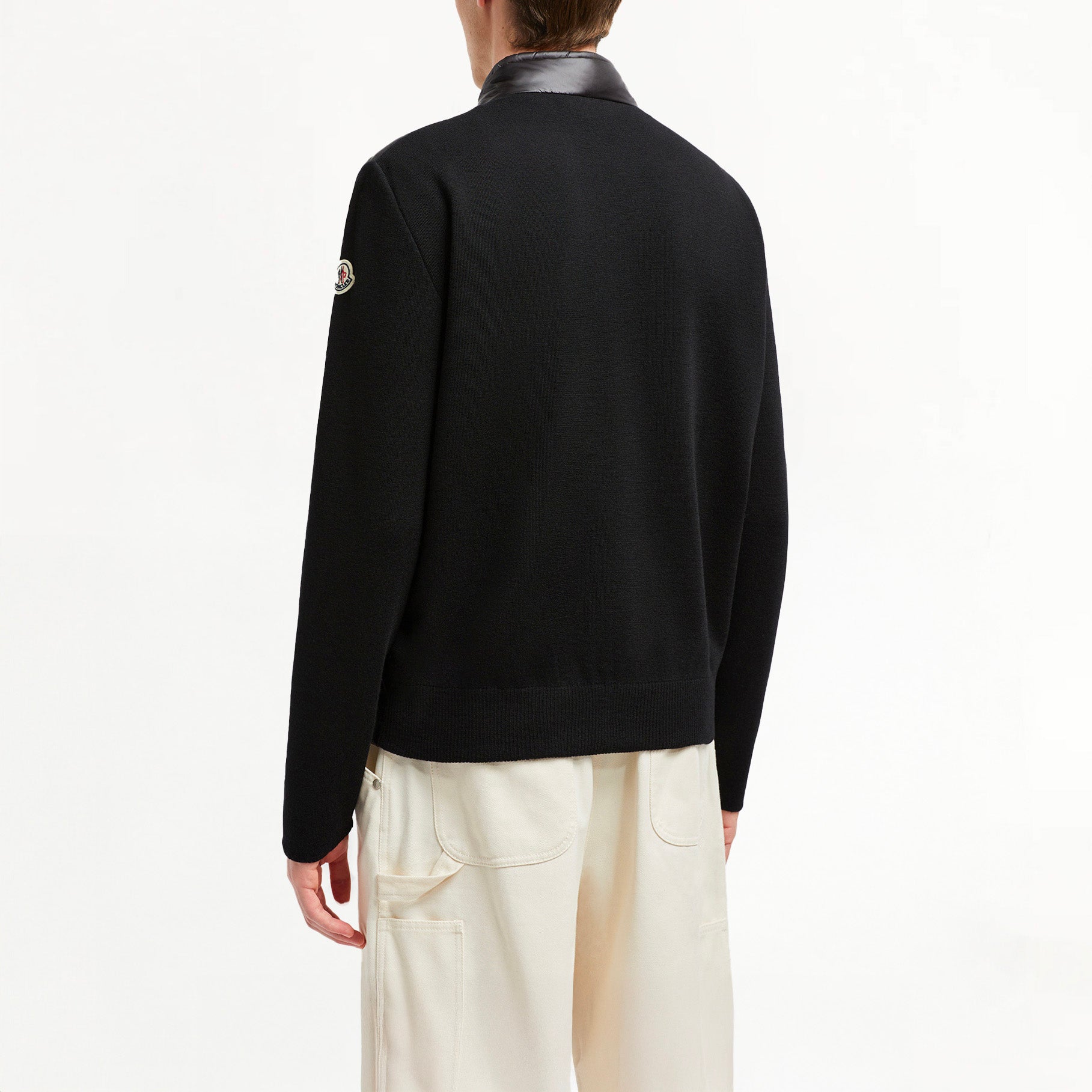 Moncler Two-Tone Quilted Cardigan Black