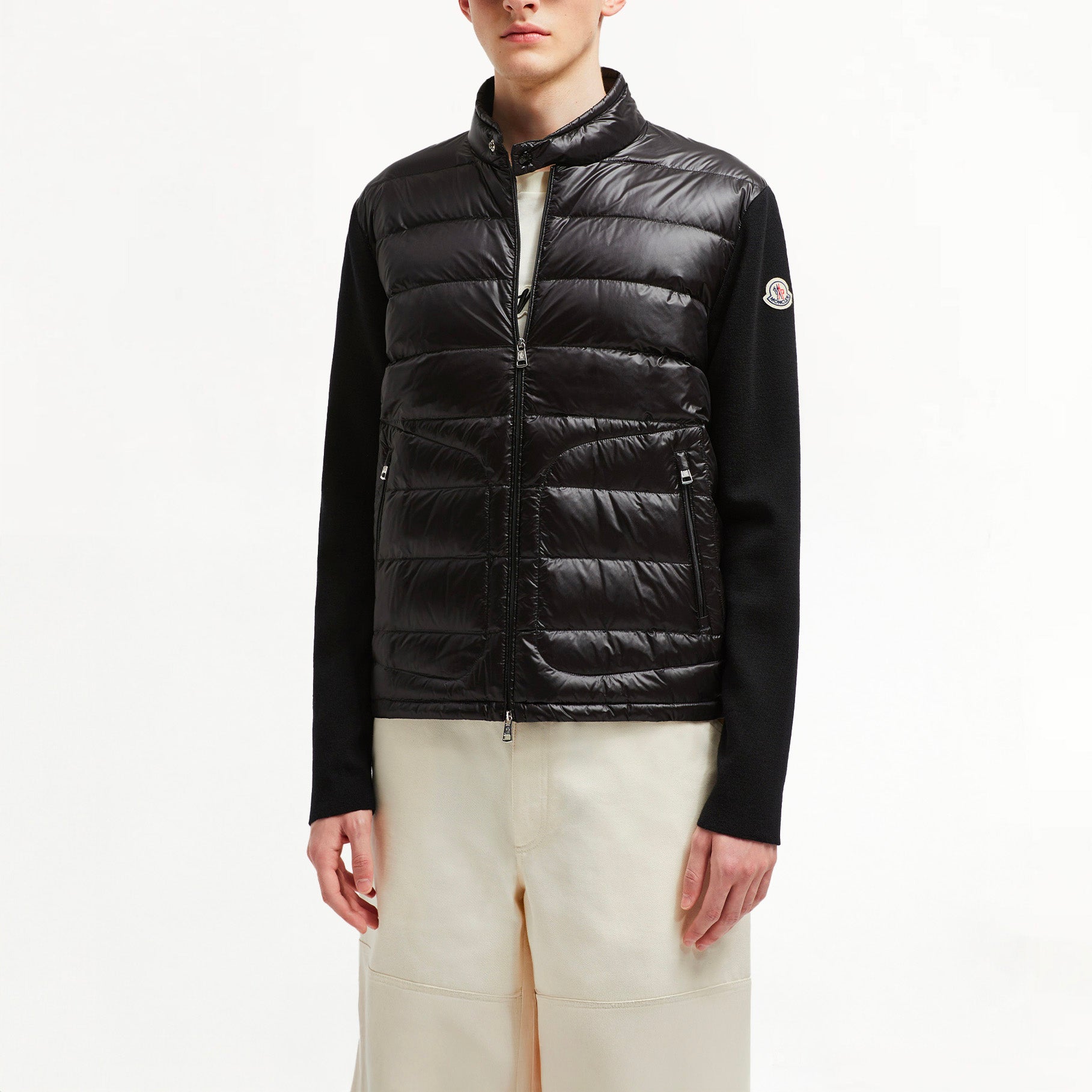 Cardigan Moncler Bi-Matière Matelassé Noir