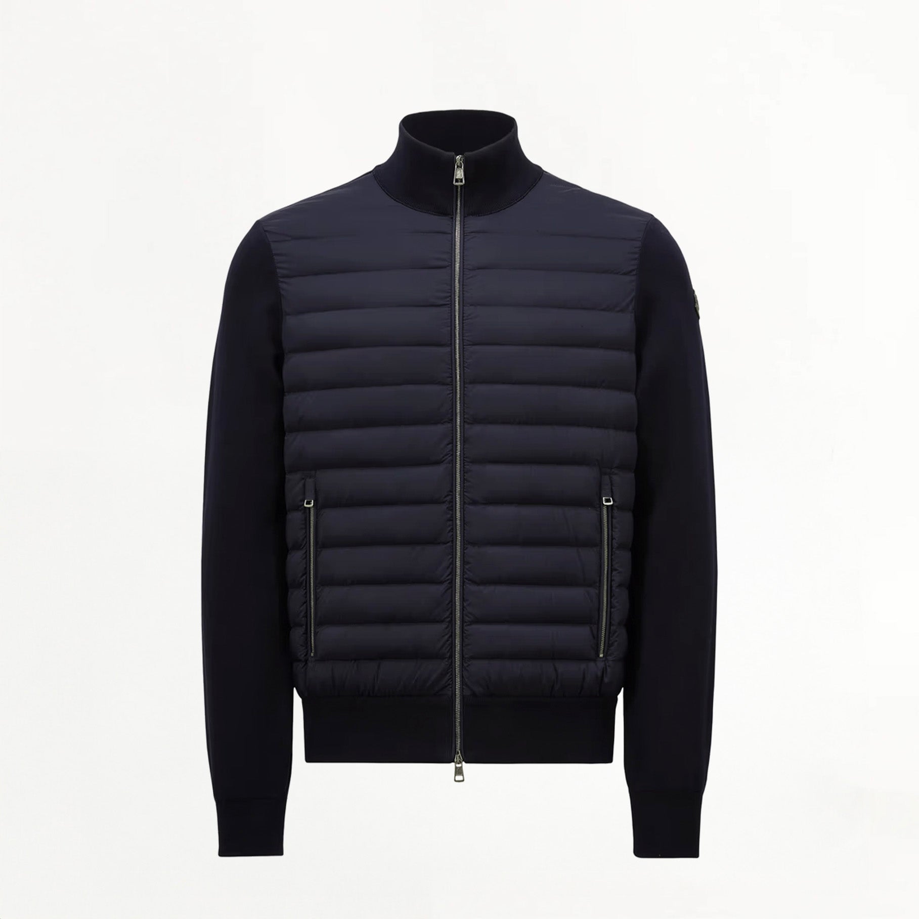 Cardigan Moncler Bi-Matière Matelassé Bleu Marine