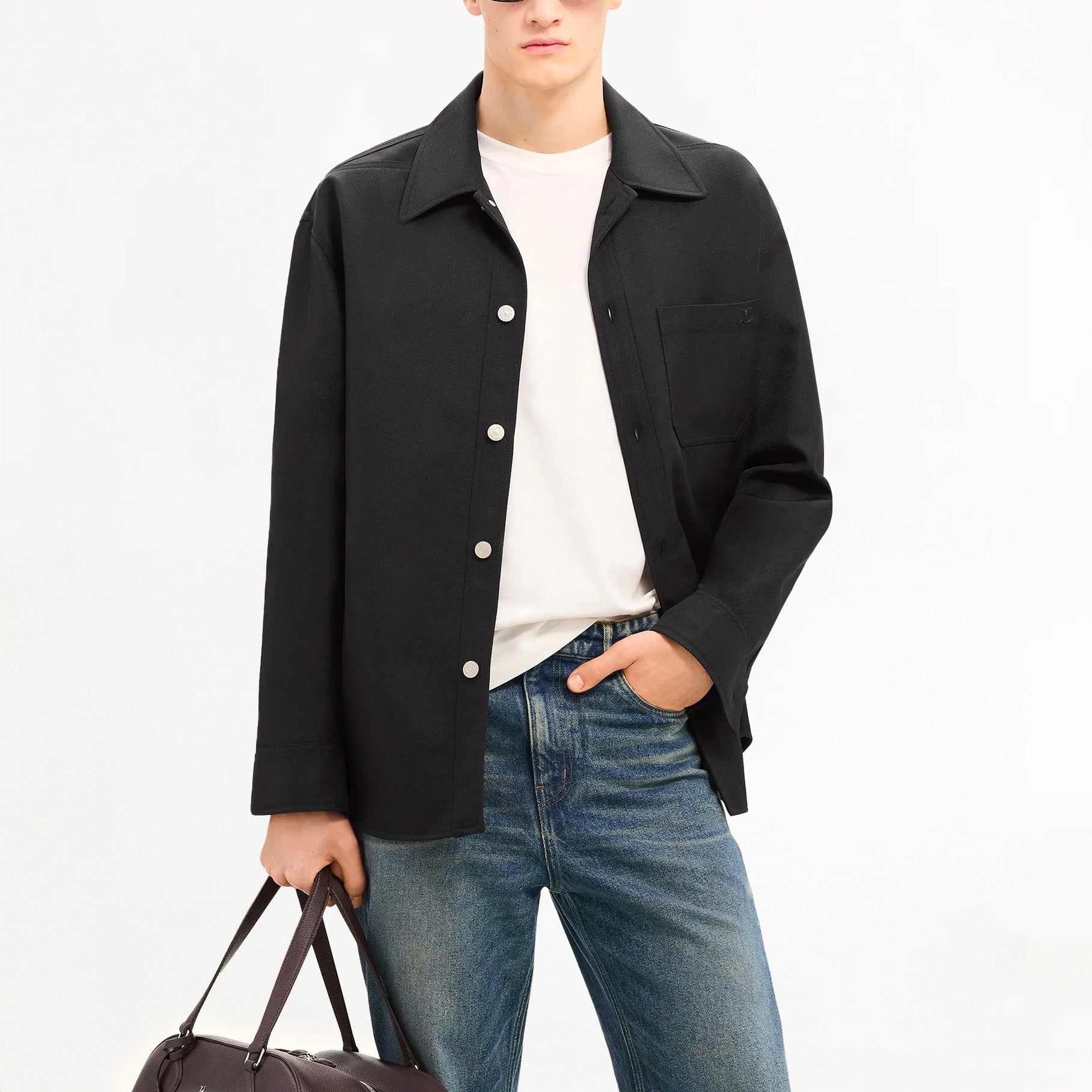 Chemise Courreges Retro Twill Oversized Noir