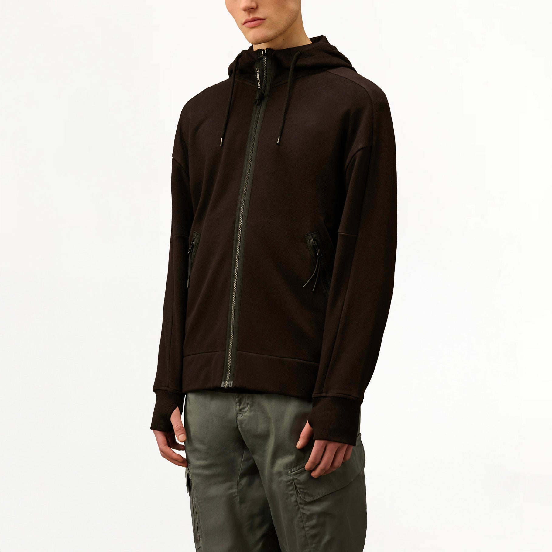 Sweat CP Company Diagonal Raised Fleece Goggle Zip Black