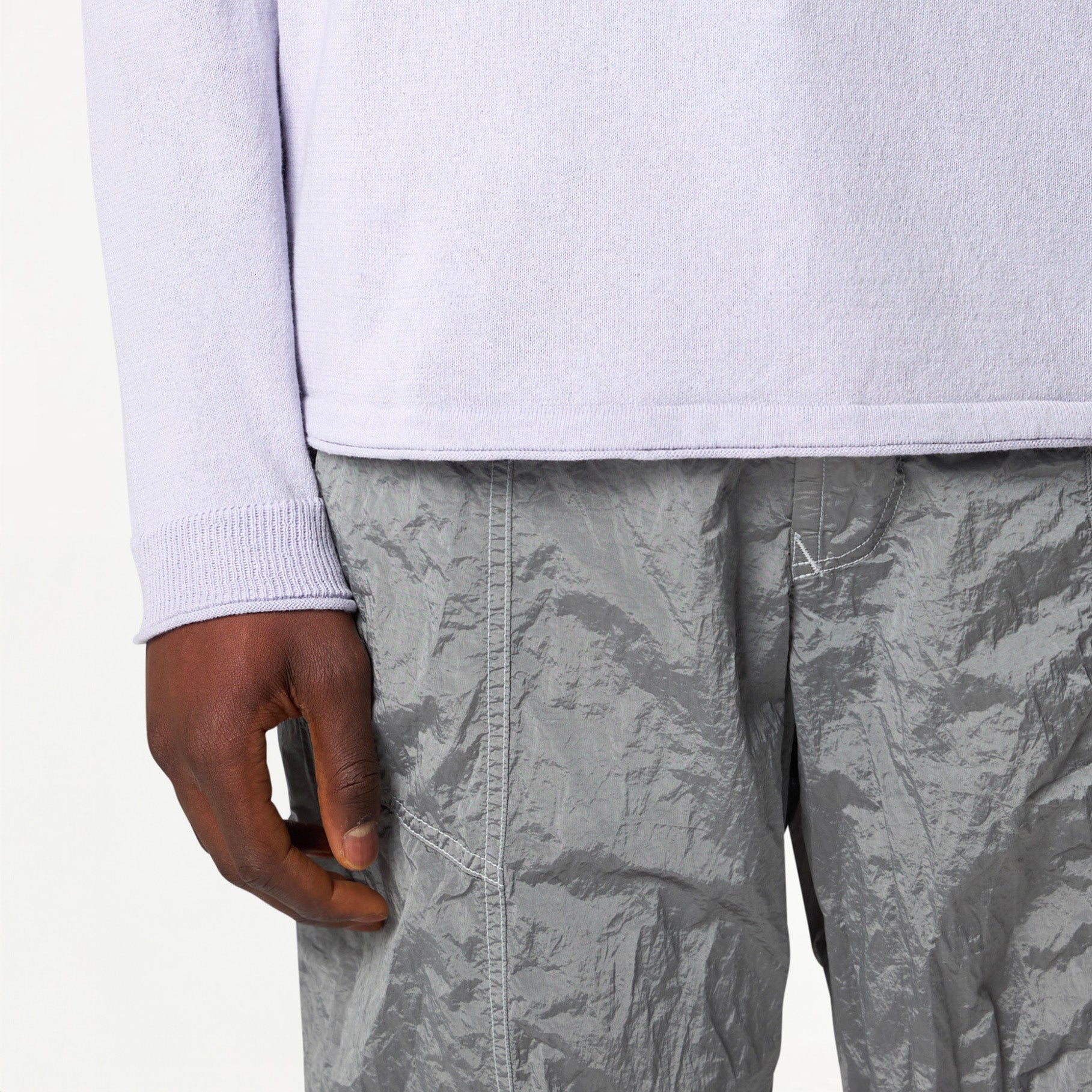 Pull Ras-du-cou Stone Island en Coton Bio 5100062 Lilas