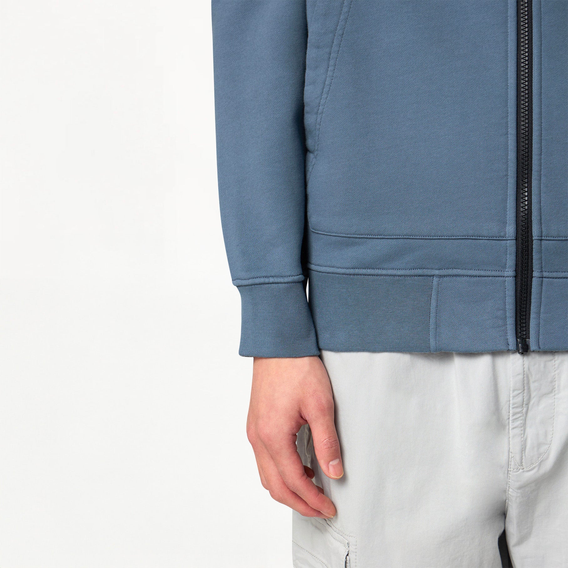 Sweat-shirt Zippé Stone Island Organic Cotton Fleece 6100042 Dark Blue